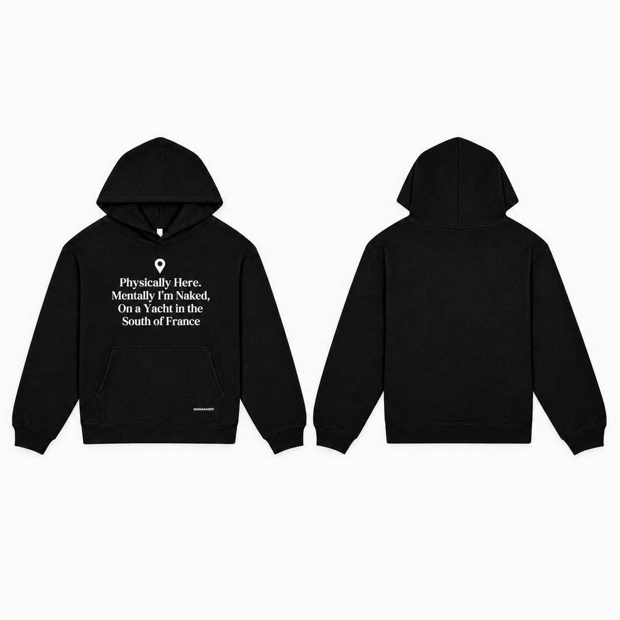 South of France Hoodie, Black, pair view