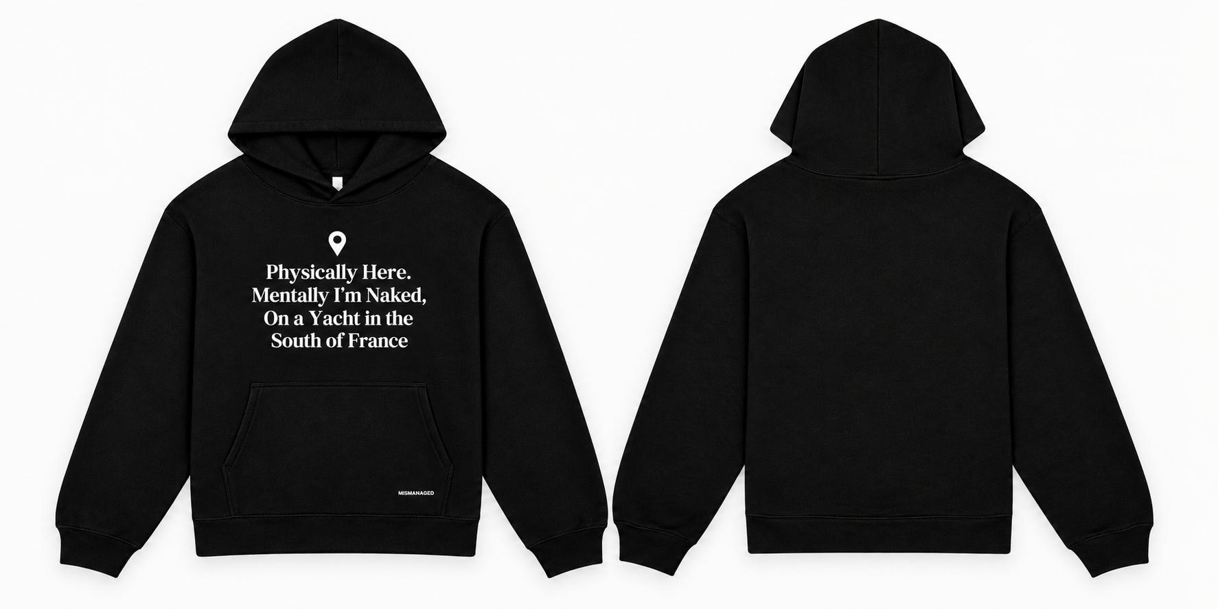 South of France Hoodie, Black, campaign view