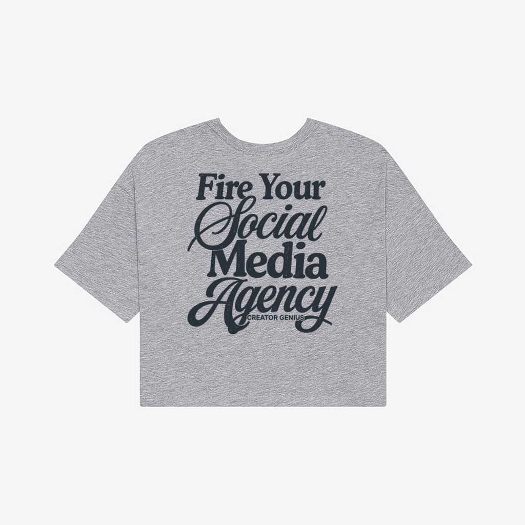 Fire Your Agency Jersey Crop, Athletic Heather, back view