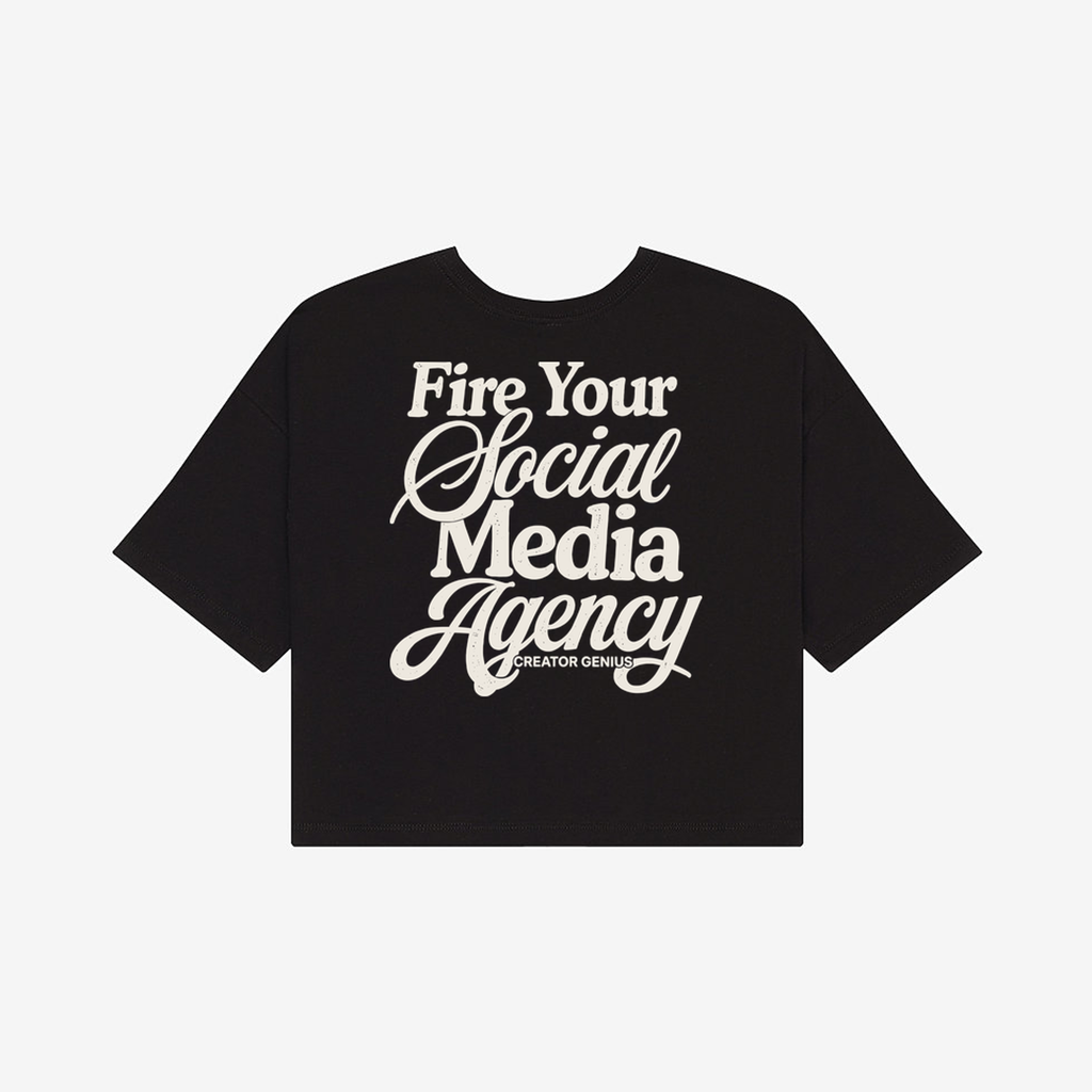 Fire Your Agency Jersey Crop, Black, back view