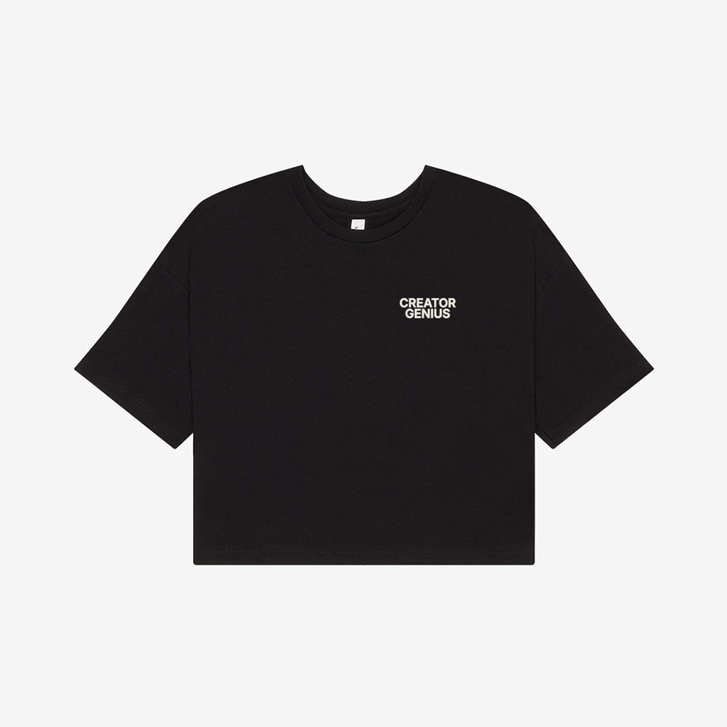 Fire Your Agency Jersey Crop, Black, front view