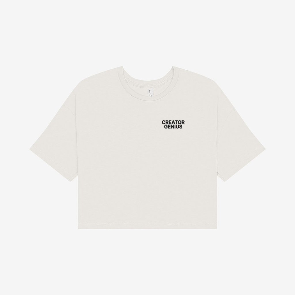 Fire Your Agency Jersey Crop, Vintage White, front view