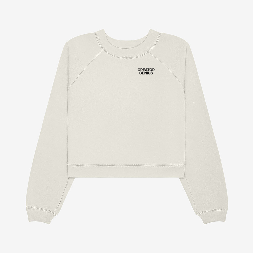 Fire Your Agency Raglan Fleece, Vintage White, front view