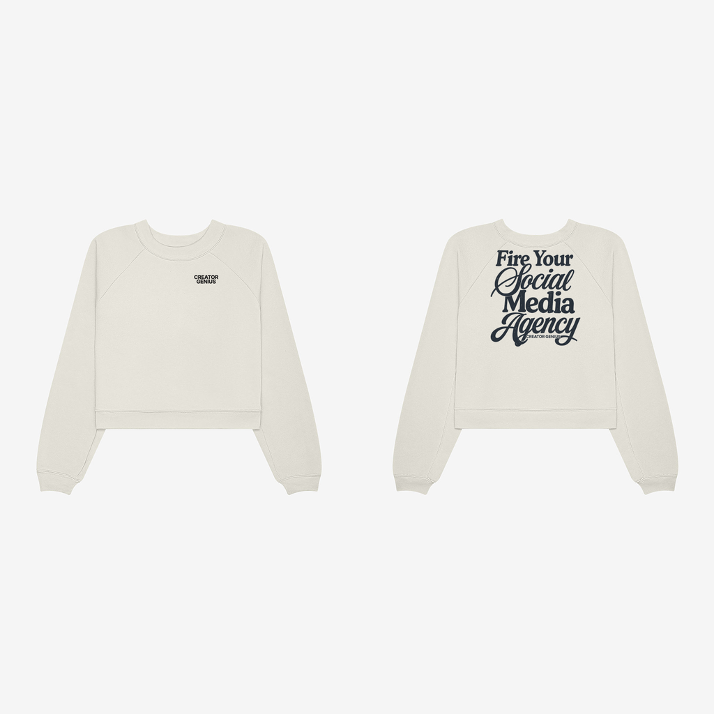 Fire Your Agency Raglan Fleece, Vintage White, pair view