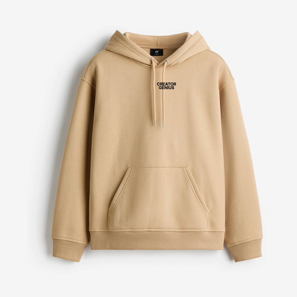Fire Your Agency Hoodie, Beige, front view