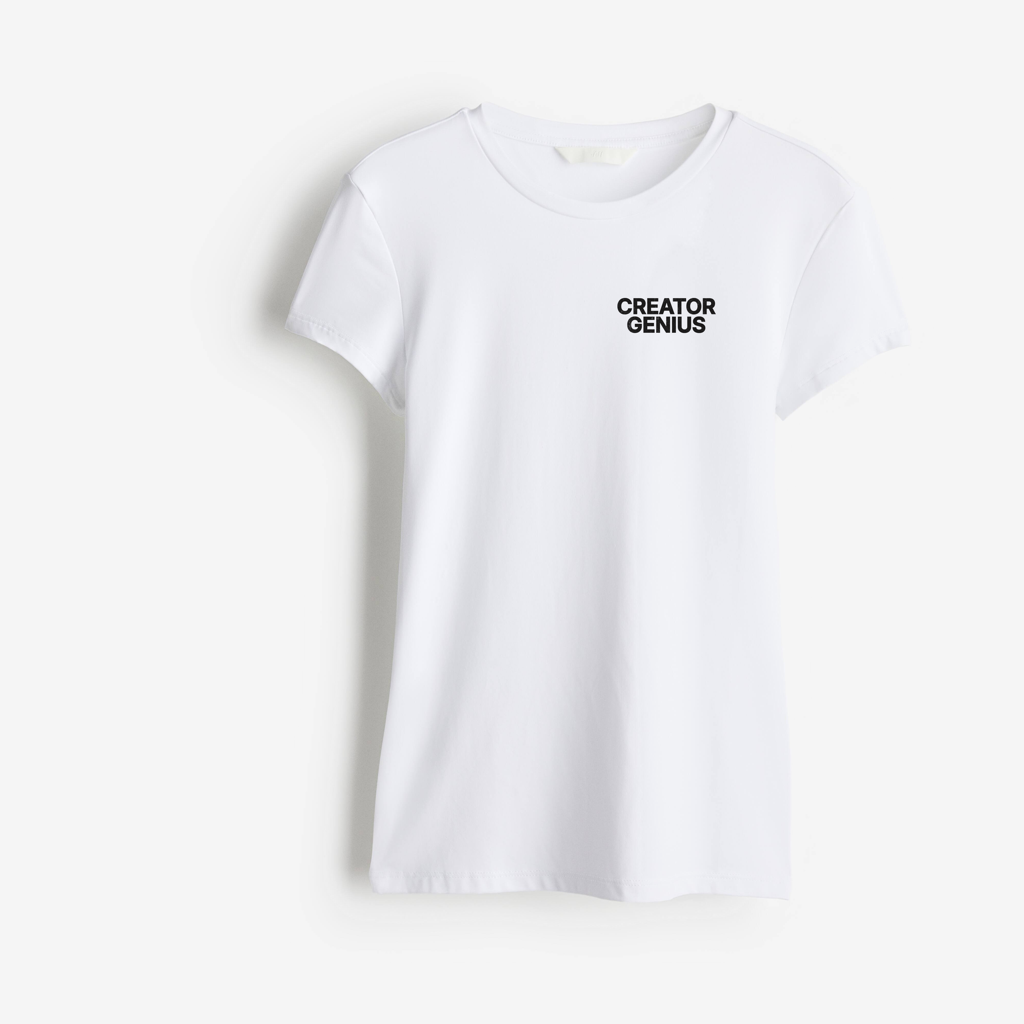 Fire Your Agency Fitted Tee, White, front view
