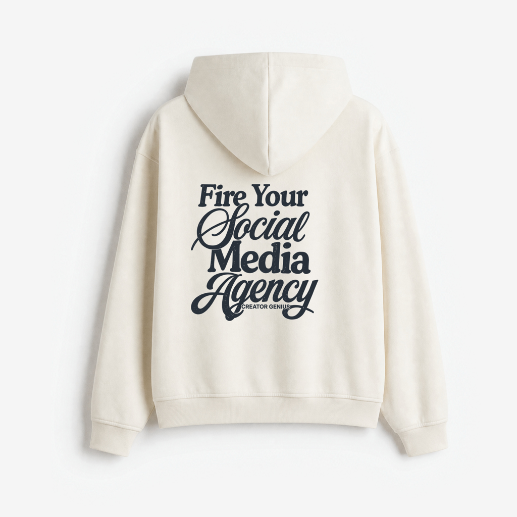 Fire Your Agency Hooded Jacket, White, back view