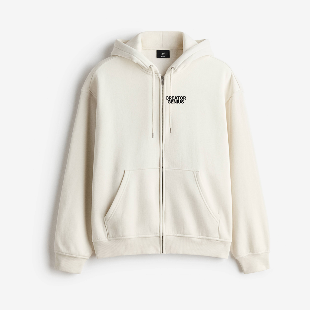 Fire Your Agency Hooded Jacket, White, front view