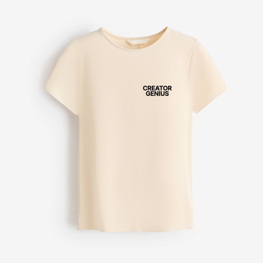 Fire Your Agency Fitted Tee, Beige, front view