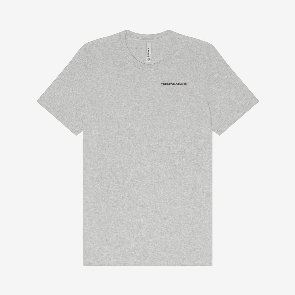 Content Maxxing Unisex Tee, Heather Silver, front view