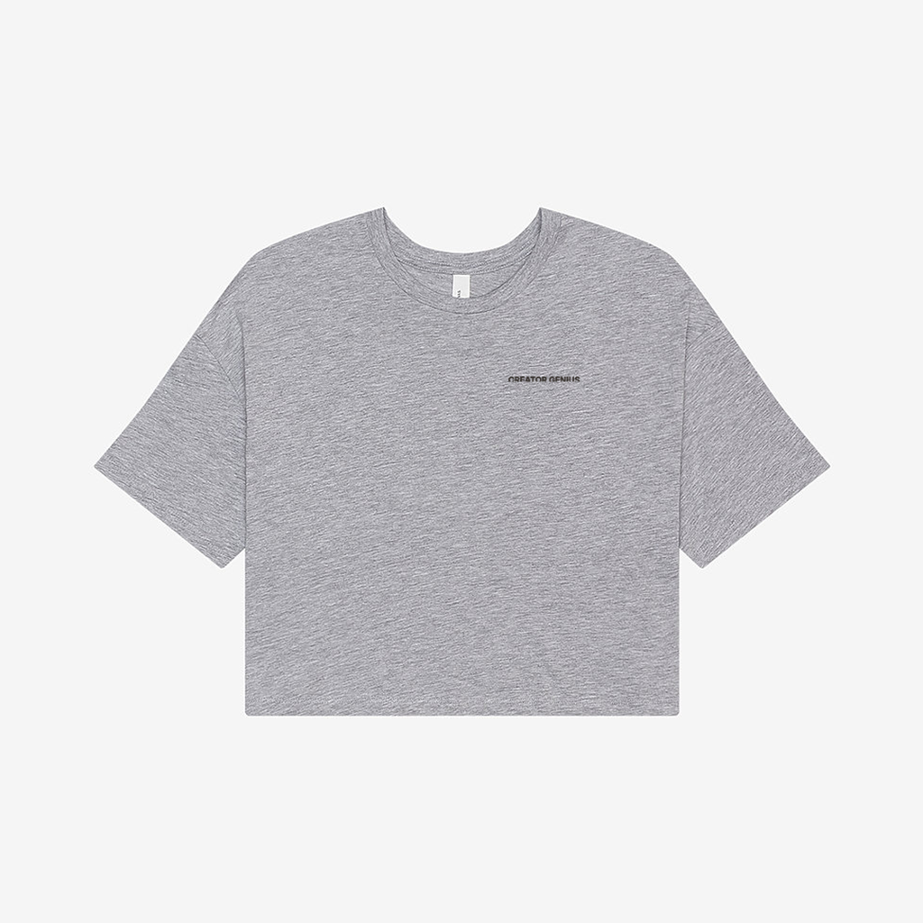 Content Maxxing Jersey Crop, Athletic Heather, front view