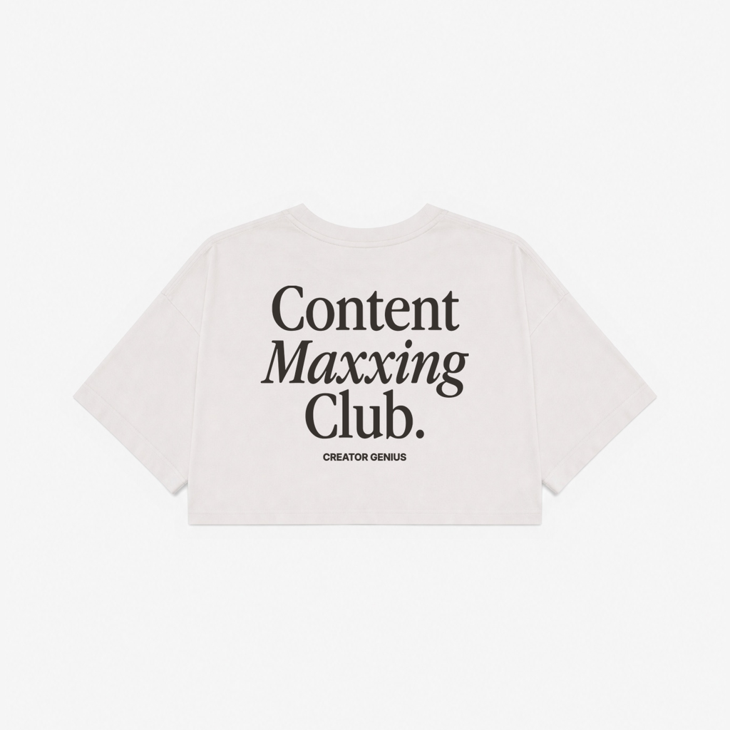 Content Maxxing Garment-Dye Crop, Vintage White, back view