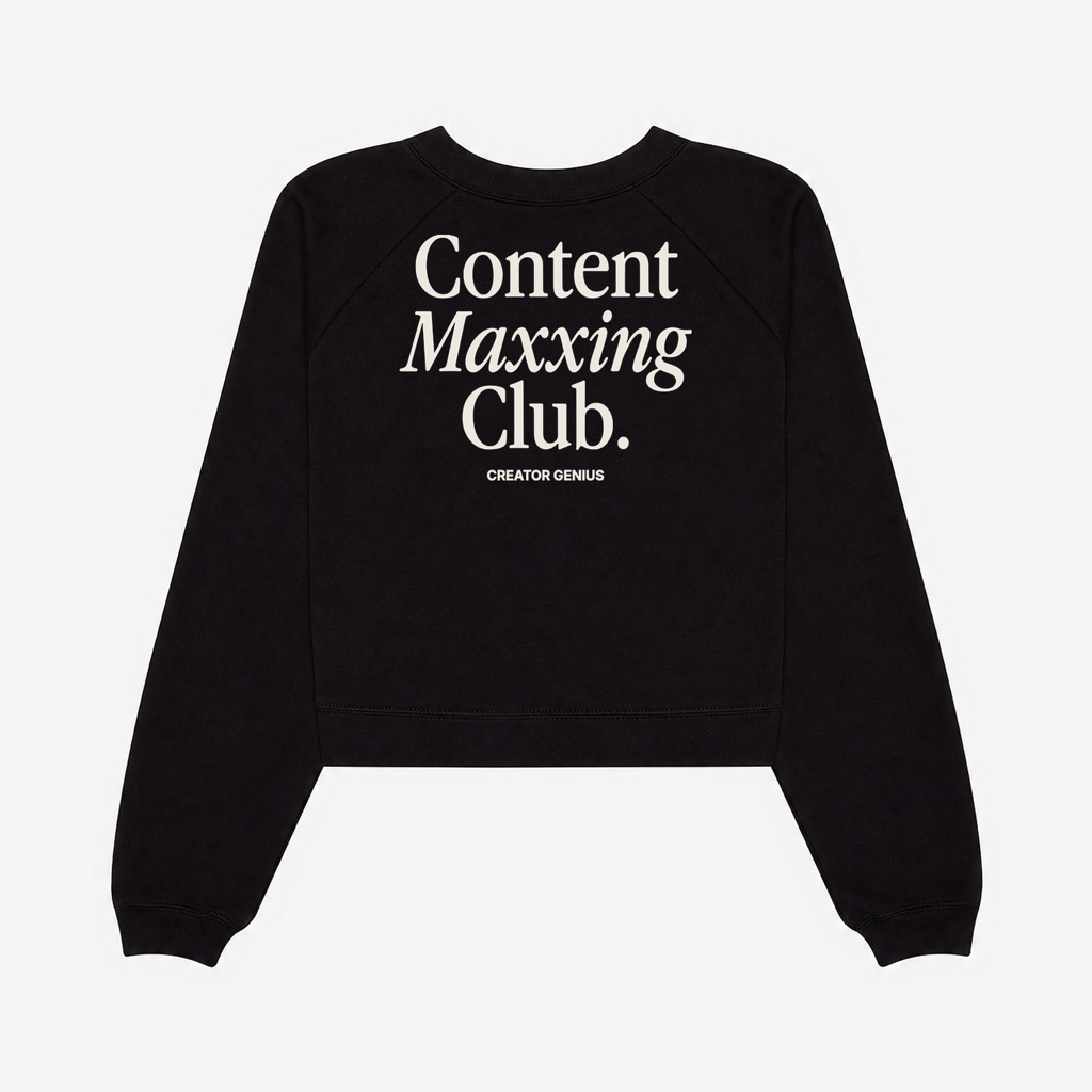 Content Maxxing Raglan Fleece, Black, back view