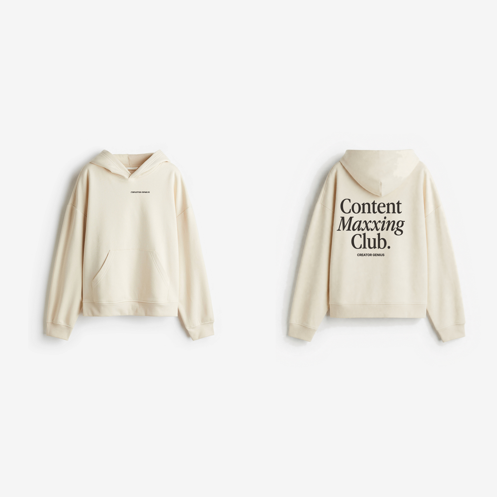 Content Maxxing Hoodie, Beige, pair view