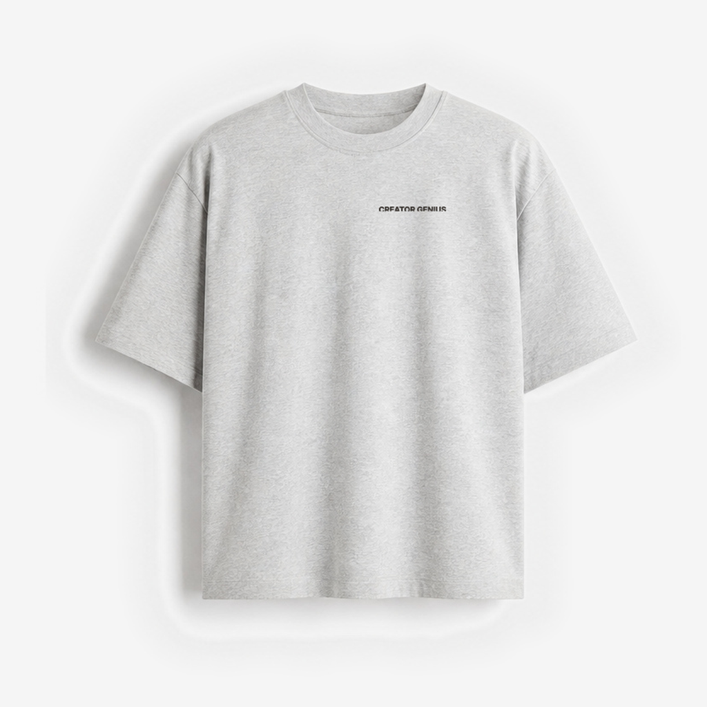 Content Maxxing Boxy Tee, Light Gray, front view
