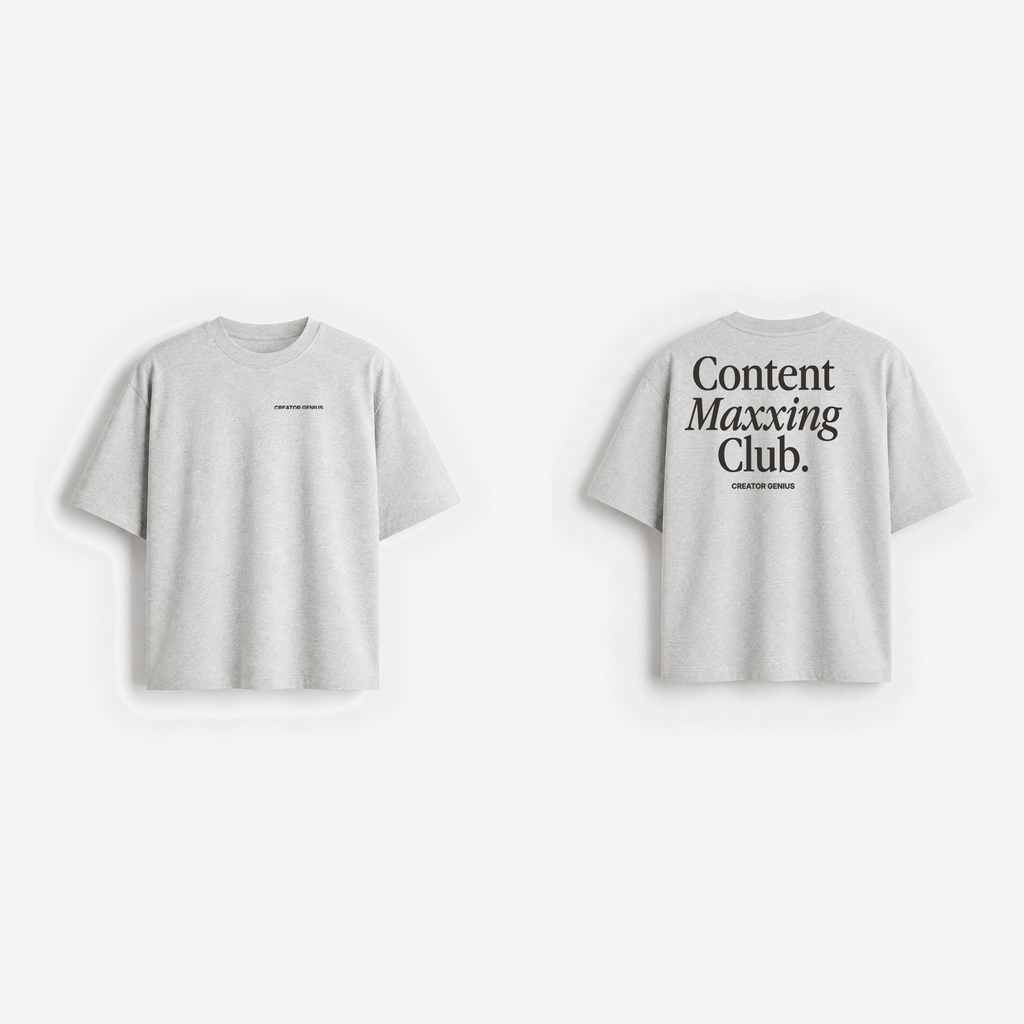 Content Maxxing Boxy Tee, Light Gray, pair view