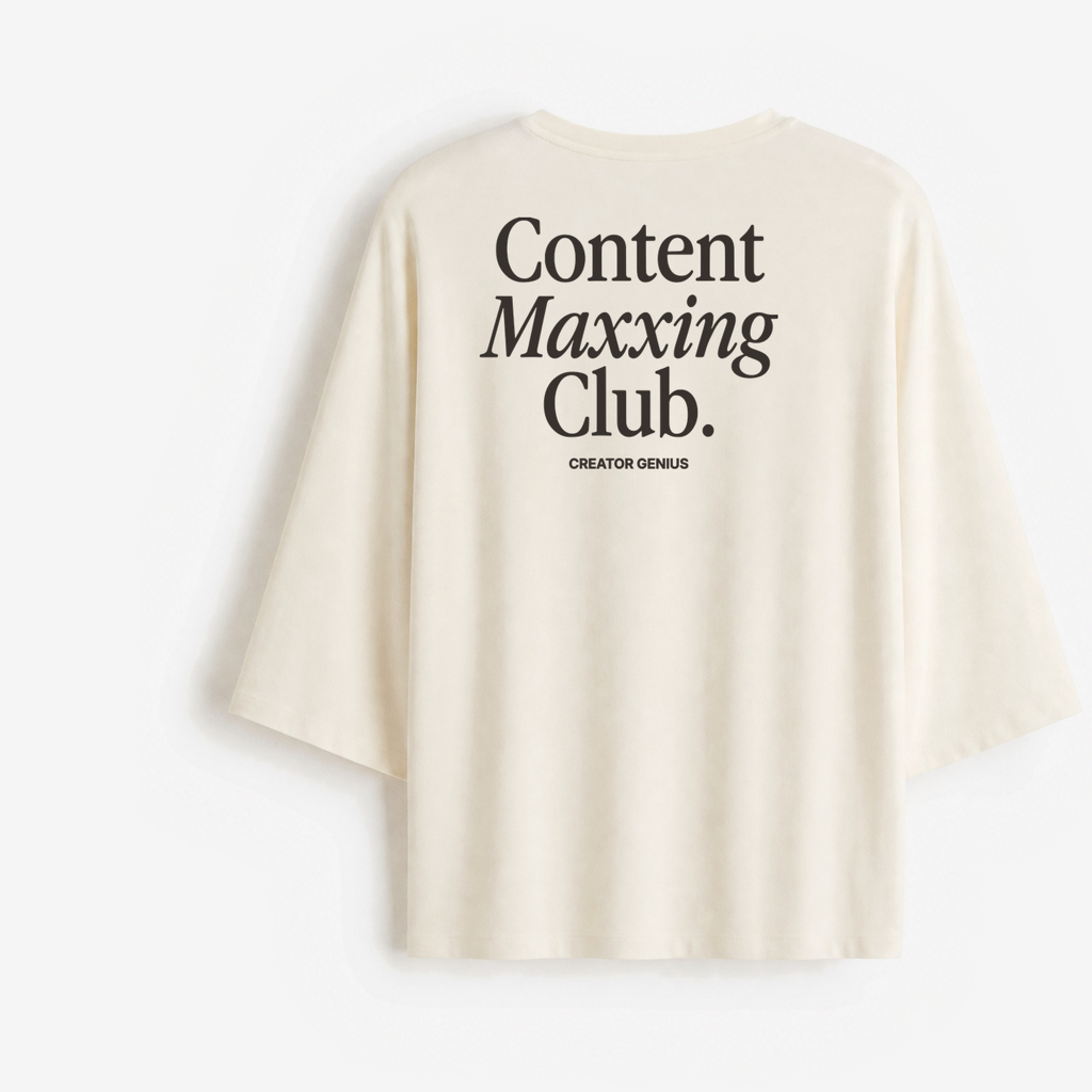 Content Maxxing Batwing Top, White, back view